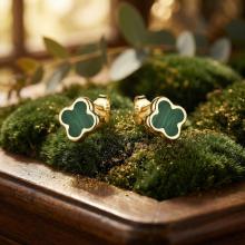 Златни обеци Green Clovers Златни обеци Green Clovers