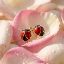 Детски златни обеци Калинки Детски златни обеци Калинки