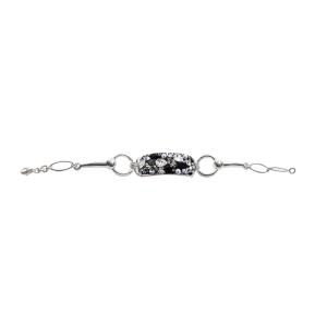 Сребърна гривна с кристали от Sw® SG412 Black Marquise