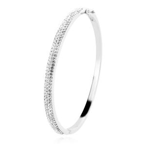 Твърда Сребърна Гривна Celeste С Кристали От Sw® Crystal
