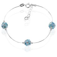 Сребърна гривна Mauritius с кристали от Sw® Rose Shade