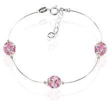 Сребърна гривна Mauritius с кристали от Sw® Rose Shade