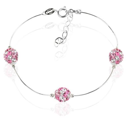 Сребърна гривна Mauritius с кристали от Sw® Rose Shade