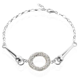 Сребърна гривна Ring с кристали от Sw® Crystal