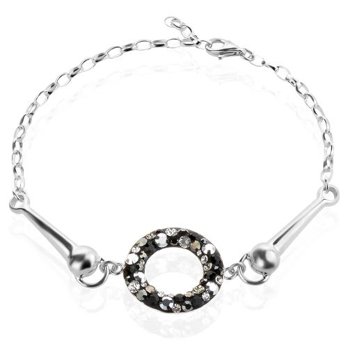 Сребърна гривна Ring с кристали от Sw® Late Night