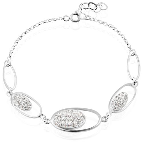 Сребърна гривна с кристали от Sw® SG402 Crystal