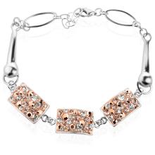 Сребърна гривна с кристали от Sw® SG429 Peach Gold