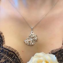 Сребърен медальон Annabella с кристали от Sw® Aquamarine, Crystal, AB Crystal