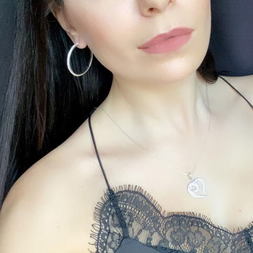 Сребърен Медальон сърце С Кристали От Sw® SM268 Royal