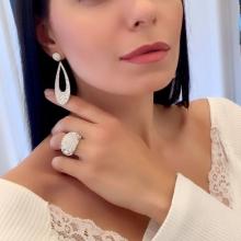 Сребърни Обеци С Кристали От Sw® SO371 Red Hematite