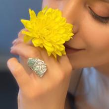 Сребърен пръстен с кристали от Sw®  SP658 Pasific Opal and Crystal