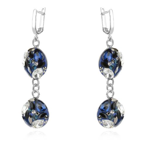 Сребърен комплект колие, гривна и обеци с кристали от Sw® SK507 Royal