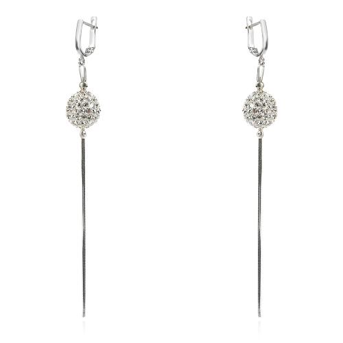 Сребърен комплект колие и обеци с кристали от Sw® SK509 Crystal