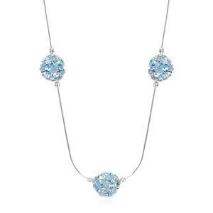 Сребърно колие Mauritius с кристали от Sw® Deep Blue
