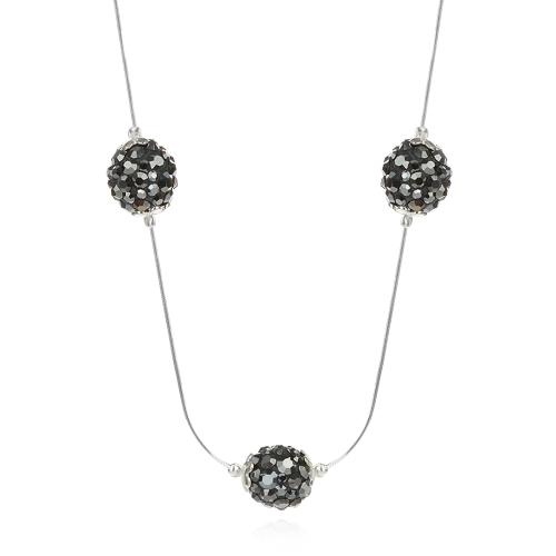 Сребърно колие Mauritius с кристали от Sw® Hematite