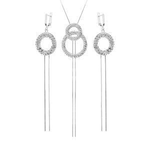 Сребърен комплект колие и обеци Gabriela с кристали от Sw® Crystal