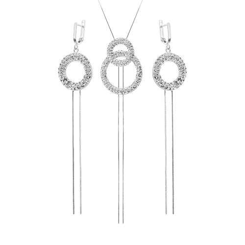 Сребърен комплект колие и обеци Gabriela с кристали от Sw® Crystal