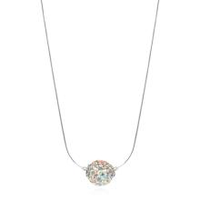 Сребърно колие Mauritius-1 с кристали от Sw® Blue Zircon and Golden Shadow