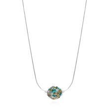 Сребърно колие Mauritius-1 с кристали от Sw® Blue Zircon and Golden Shadow