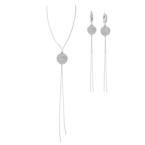 Сребърен комплект колие и обеци с кристали от Sw® SK509 Crystal