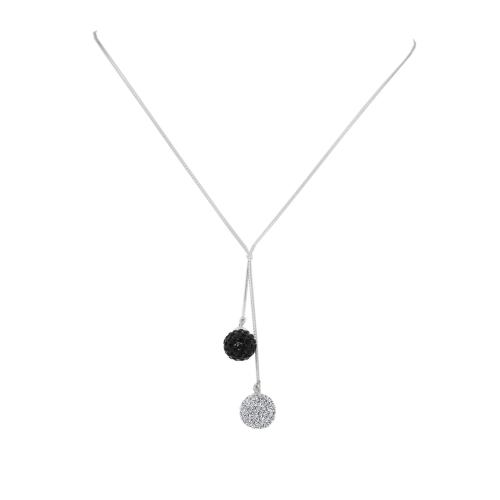 Сребърно колие с кристали от Sw® SK513 Black and White