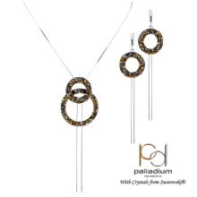 Сребърен комплект колие и обеци Gabriela с кристали от Sw® SK521 Metallic Rose Gold