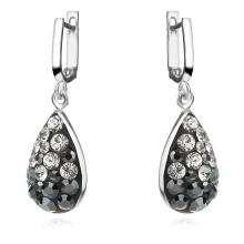 Сребърен комплект Daniela обеци и медальон с кристали от Sw® Crystal and Hematite