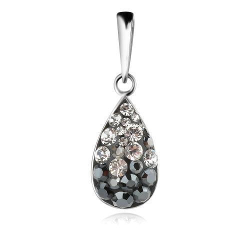 Сребърен комплект Daniela обеци и медальон с кристали от Sw® Crystal and Hematite