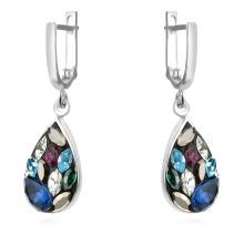 Сребърни обеци Daniela с кристали От Sw® Hematite and Crystal