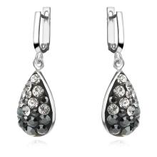 Сребърни обеци Daniela с кристали От Sw® Hematite and Crystal