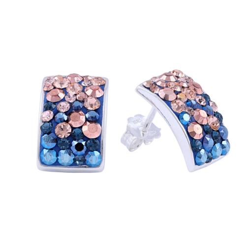 Сребърен Комплект Обеци И Медальон С Кристали От Sw® SKM126 Metallic Rose Gold