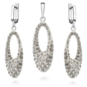 Сребърен комплект Camila обеци и медальон с кристали от Sw® Crystal