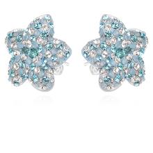 Сребърен комплект Kate обеци и медальон с кристали от Sw® Deep Blue