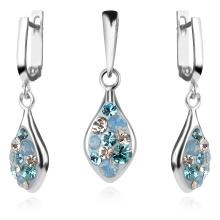 Сребърен комплект Isabel обеци и медальон с кристали От Sw® Crystal