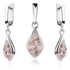 Сребърен Комплект Isabel Обеци И Медальон С Кристали От Sw® Marilyn