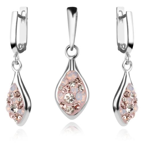 Сребърен Комплект Isabel Обеци И Медальон С Кристали От Sw® Marilyn
