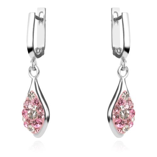 Сребърен Комплект Isabel Обеци И Медальон С Кристали От Sw® White Magic