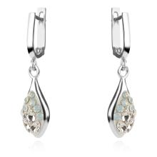 Сребърен комплект Isabel обеци и медальон с кристали От Sw® Deep Blue