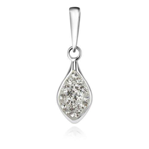 Сребърен комплект Isabel обеци и медальон с кристали От Sw® Crystal