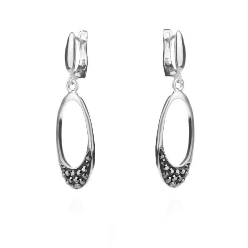 Сребърен комплект Guadalupe обеци и медальон с кристали от Sw® Hematite