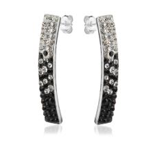 Сребърен Комплект Обеци И Медальон С Кристали От Sw® SKM160 Black and White