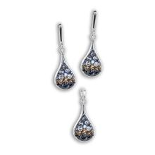 Сребърен Комплект Обеци И Медальон С Кристали От Sw® Rose Sade
