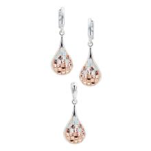 Сребърен Комплект Обеци И Медальон С Кристали От Sw® Rose Sade