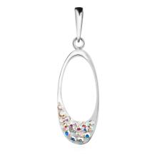 Сребърен медальон Guadalupe с кристали от Sw® Hematite Сребърен медальон Guadalupe с кристали от Sw® Hematite