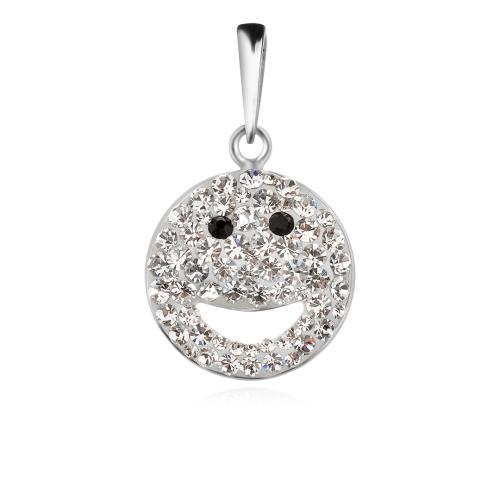 Сребърен медальон с кристали от Sw® Crystal - Усмихни се