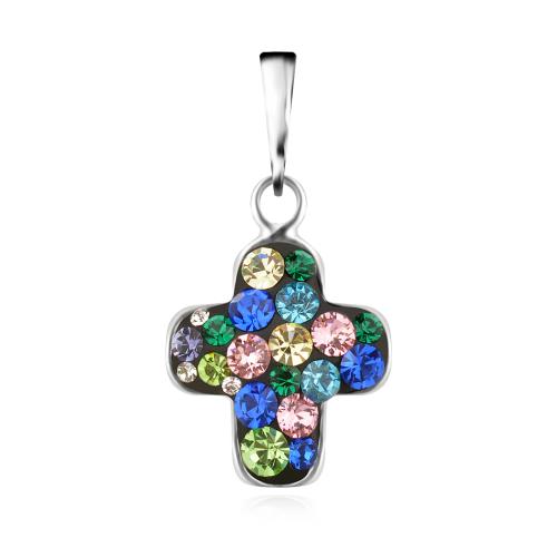Сребърен медальон с кристали от Sw® SM236 Multicolor