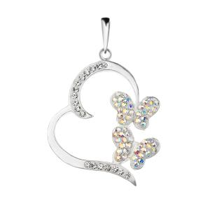 Сребърен медальон сърце с кристали от Sw® Gabriela AB Crystal
