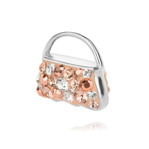Сребърен медальон чанта с кристали от Sw® Мини Мис Peach Gold