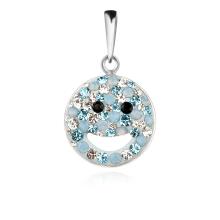 Сребърен медальон с кристали от Sw® Rose Shade - Усмихни се