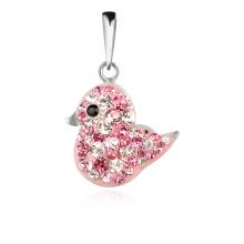 Сребърен медальон Пиленце с кристали от Sw® Rose Shade